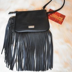 carlos by carlos santana black fringe wristlet